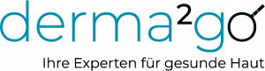Das Bild zeigt das Logo von derma2go - Ihre Experten für gesunde Haut.