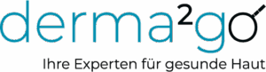 Derma2go Logo mit Schriftzug unten dran: Ihre Experten für gesunde Haut.